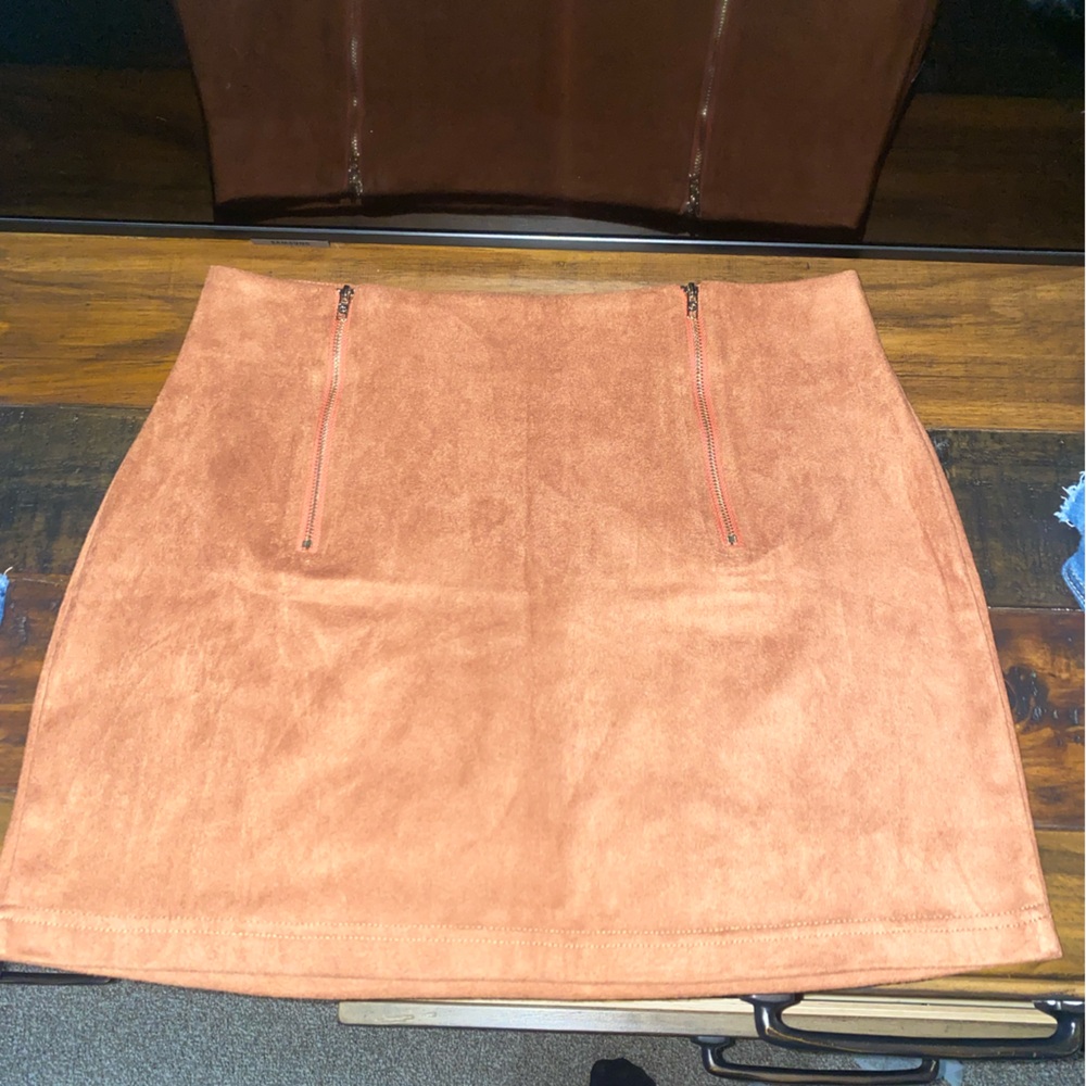 Orange/brown Suede Mini Skirt NWOT